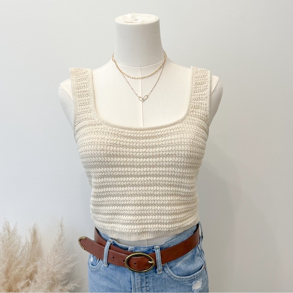 H&M Cream Knit Crop Top - Picture 2 of 7